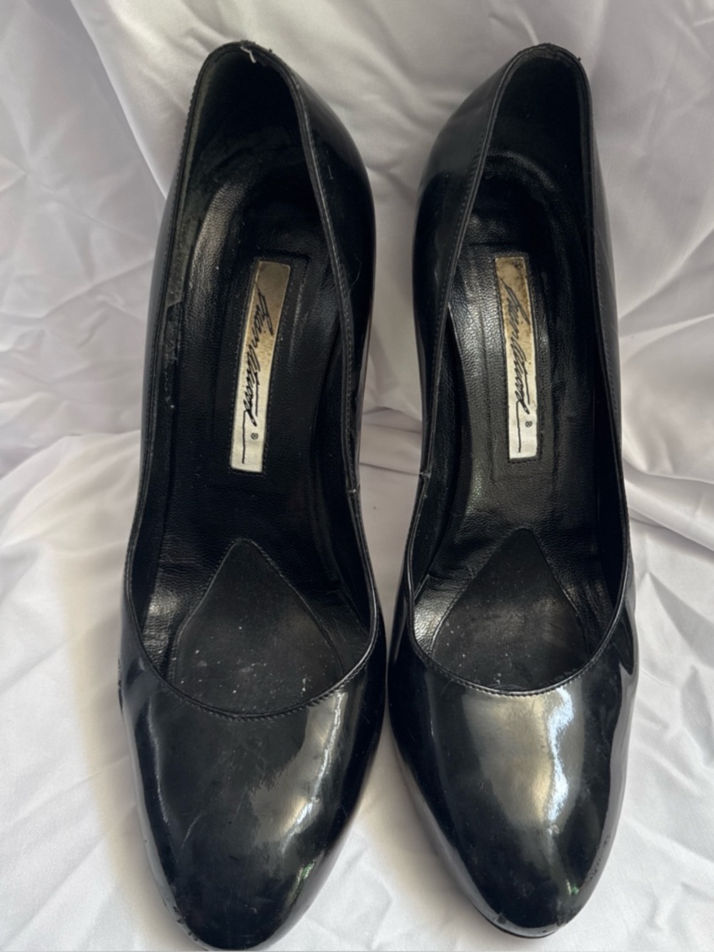 Black Brian Atwood Women's Patent Leather Pumps